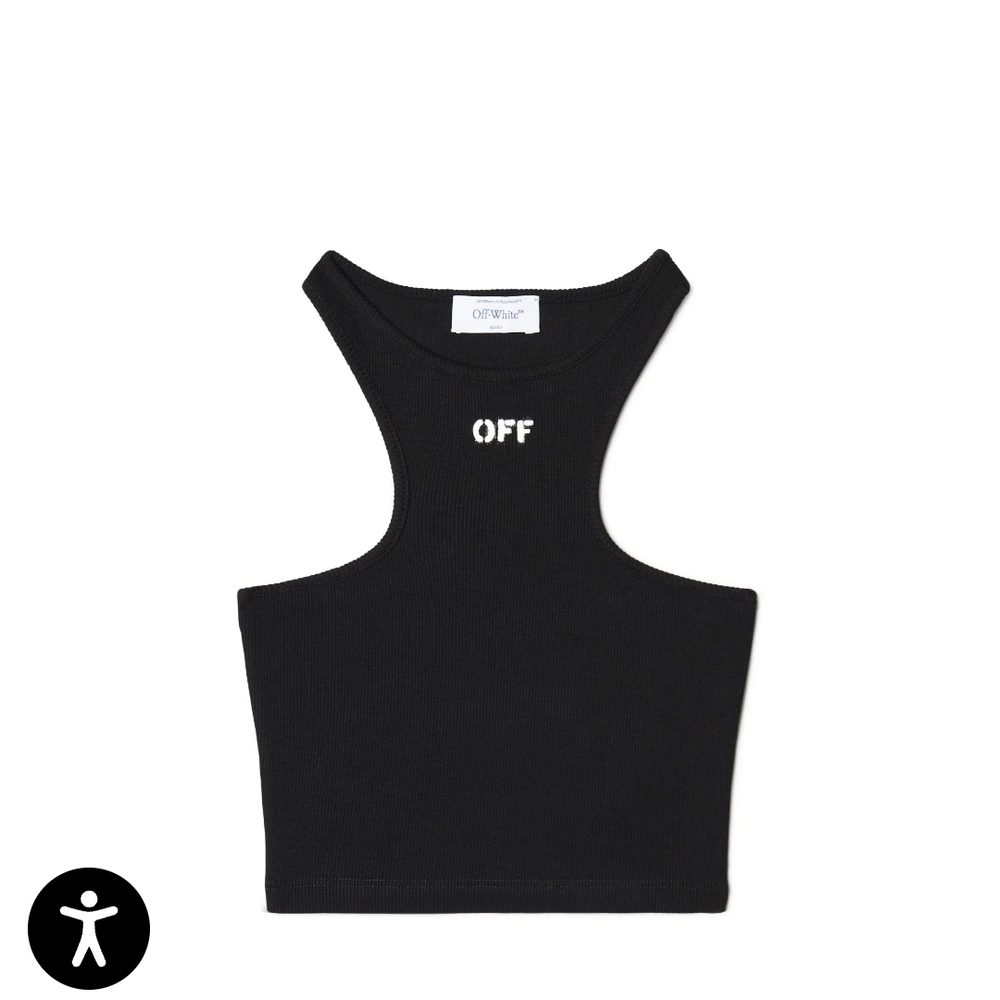 Authentic Off-White Black Crop Tank Top